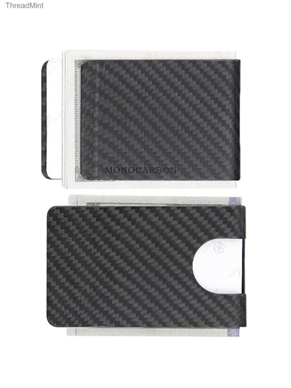 Carbon Fiber RFID Blocking Money Clip Credit Card Holder Slim Front Pocket